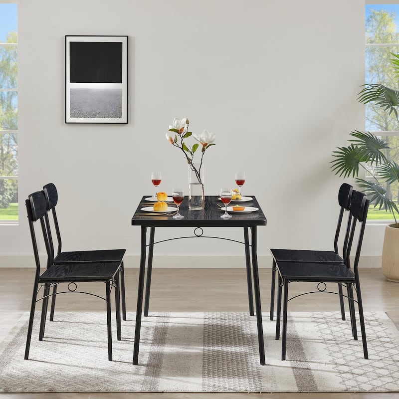 Javlergo 5 Piece Dining Table Set, Kitchen Wood Table and Chairs for 4, Dining Room Sets