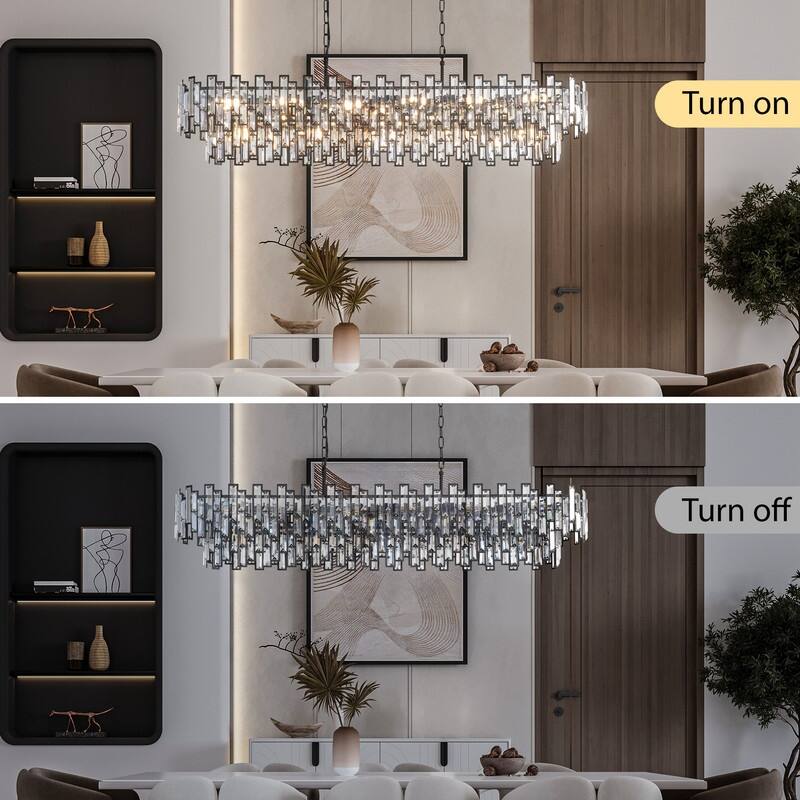 KAYLA 24in Chandelier 10-Light Crystal Chandelier