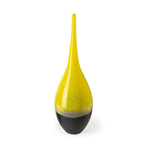 slide 16 of 21, Jasse Large Yellow/Gray Ombre Glass Vase 7.1L x 7.1W x 20.7H - Yellow