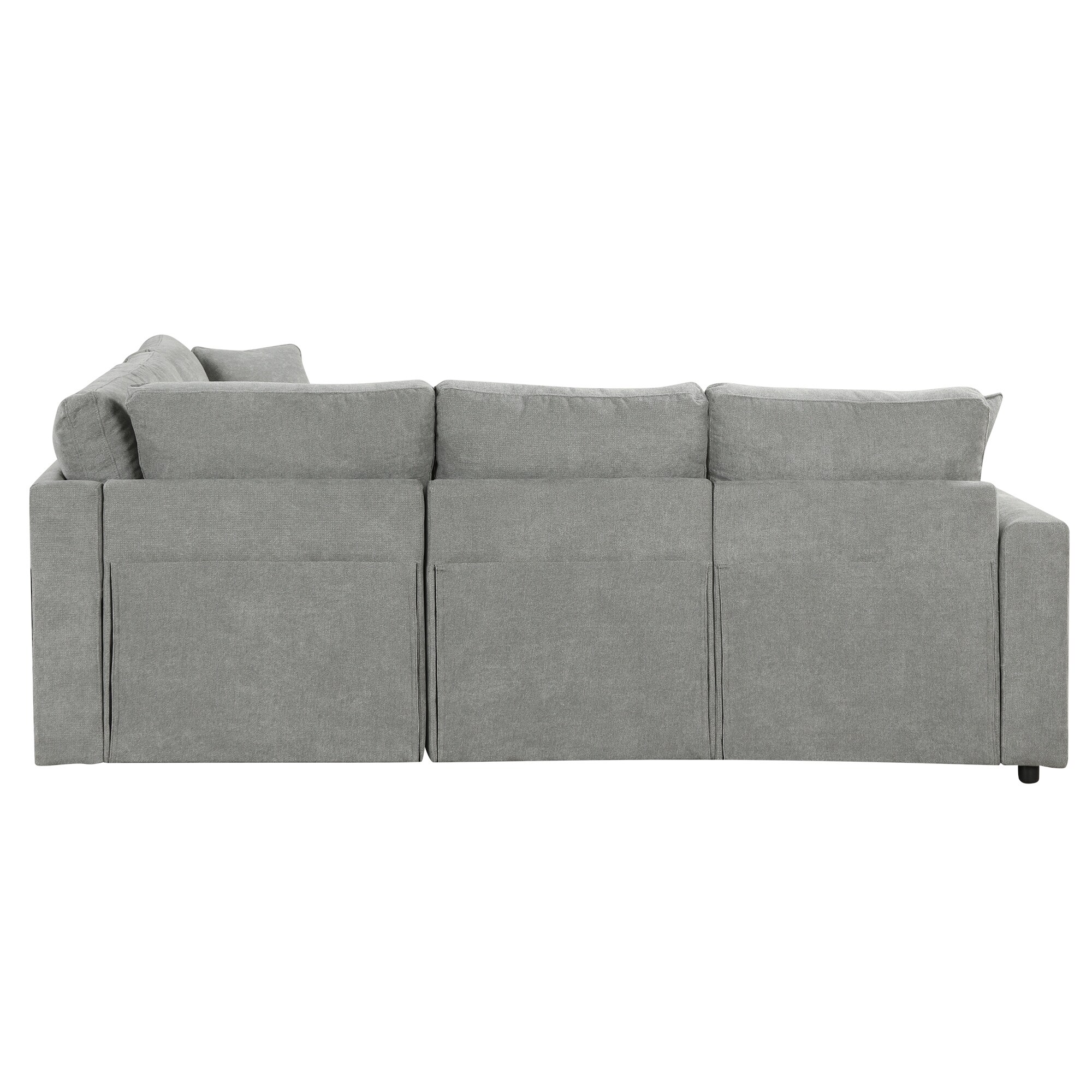 L-shape Sectional Lazy Corner Recliner Sofa w/ Pull Out Couch
