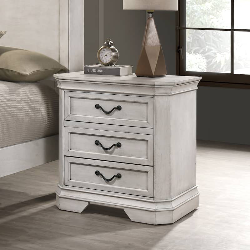 Roundhill Furniture Maderne Traditional Wood Panel Bed with Dresser, Mirror, Nightstand