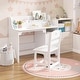 preview thumbnail 1 of 4, GIMMYFIVE Kids Desk and Chair Set,Study Desk for Kids with Hutch White
