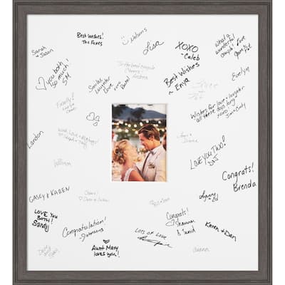 Florence Signature Mat Picture Frame - Autograph Photo Frame Guest Book Alternative for Weddings, Graduations, or Retirement