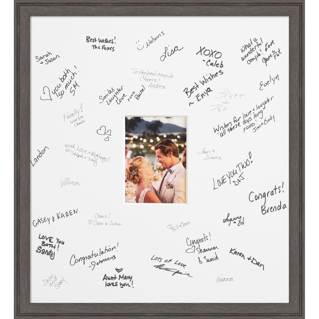Florence Signature Mat Picture Frame - Autograph Photo Frame Guest Book Alternative for Weddings, Graduations, or Retirement