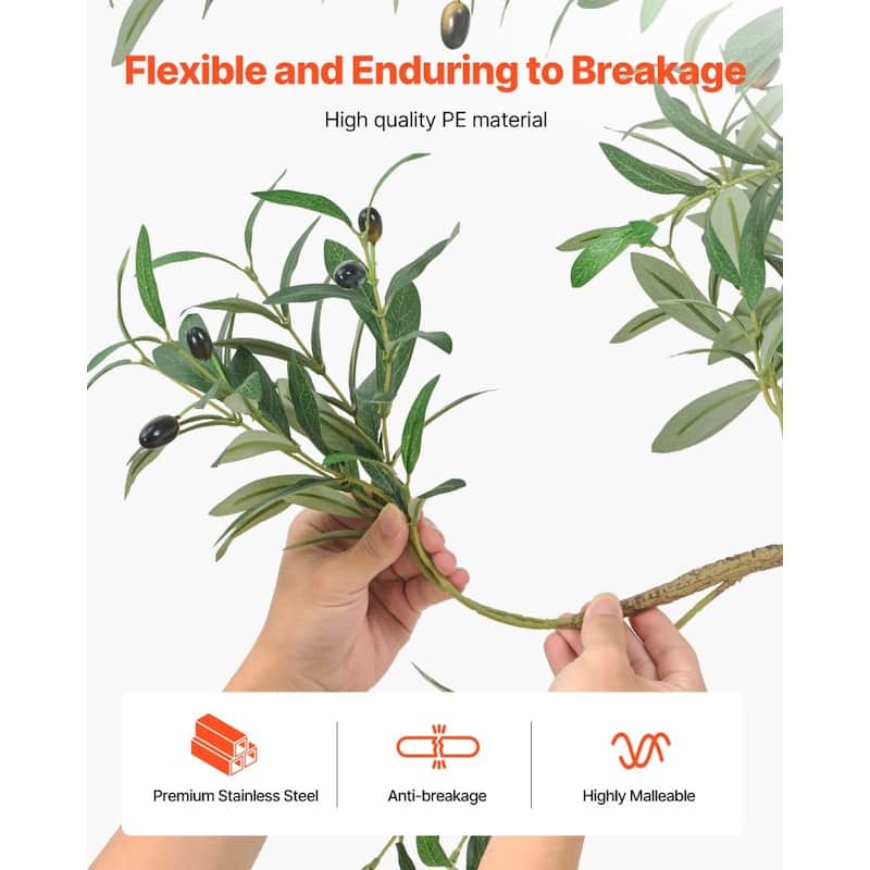8ft Artificial Olive Tree with Lifelike Green Leaves and 94 Fruits for Indoor Home Decor - 48.82” x 35.43” x 96.06”