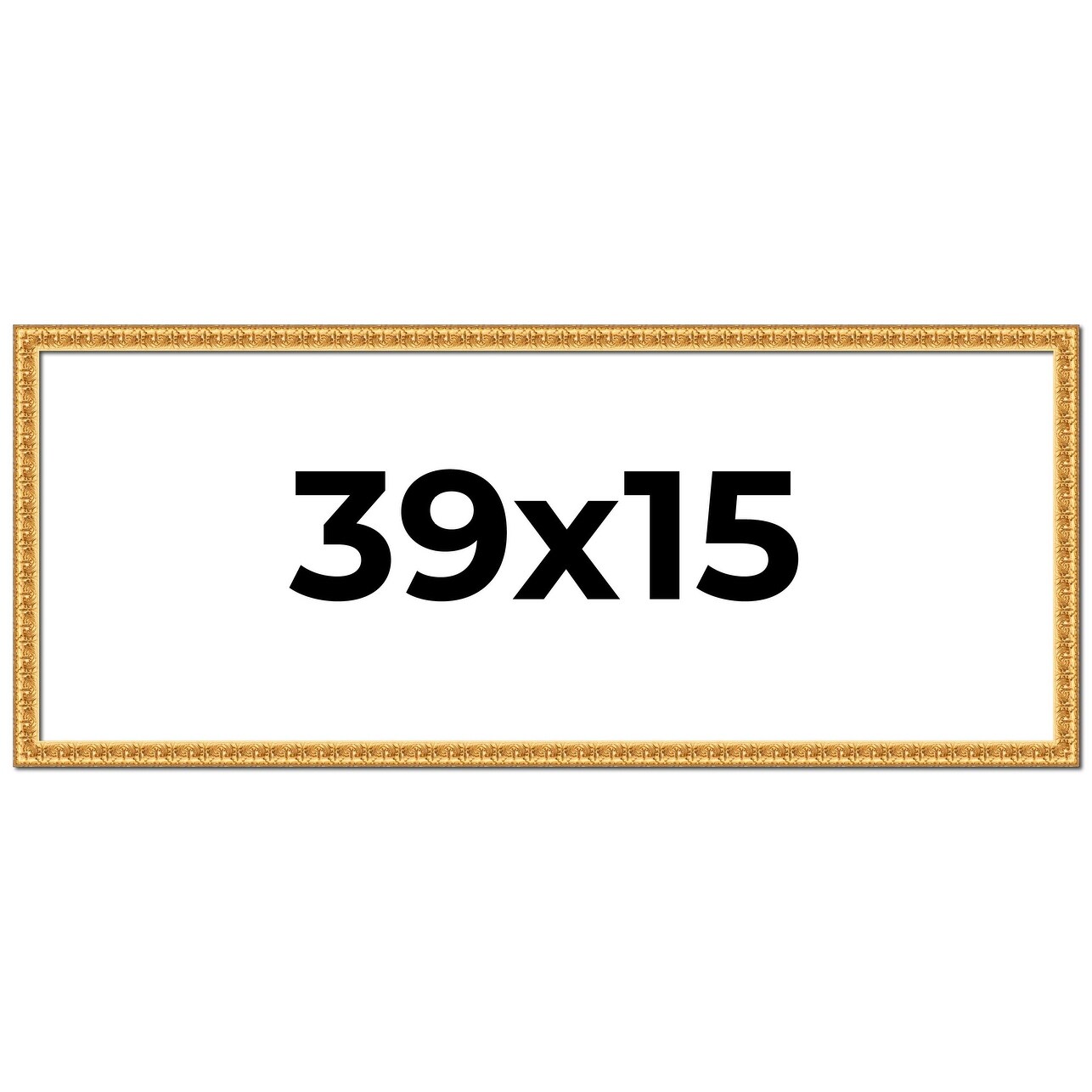 39x15 Frame Gold Real Wood Picture Frame Width 1 inches | Interior