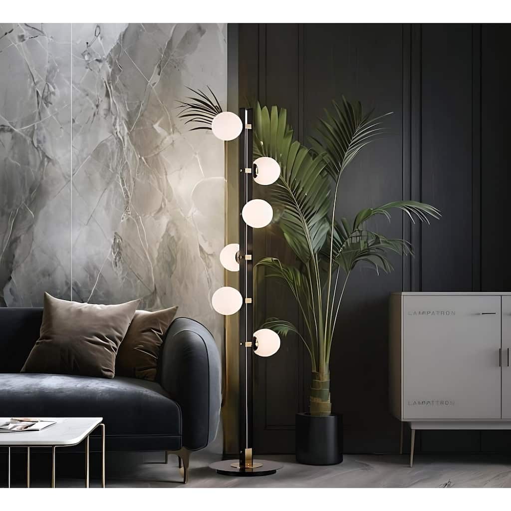 6-Light Nordic Inspired Black Floor Lamp