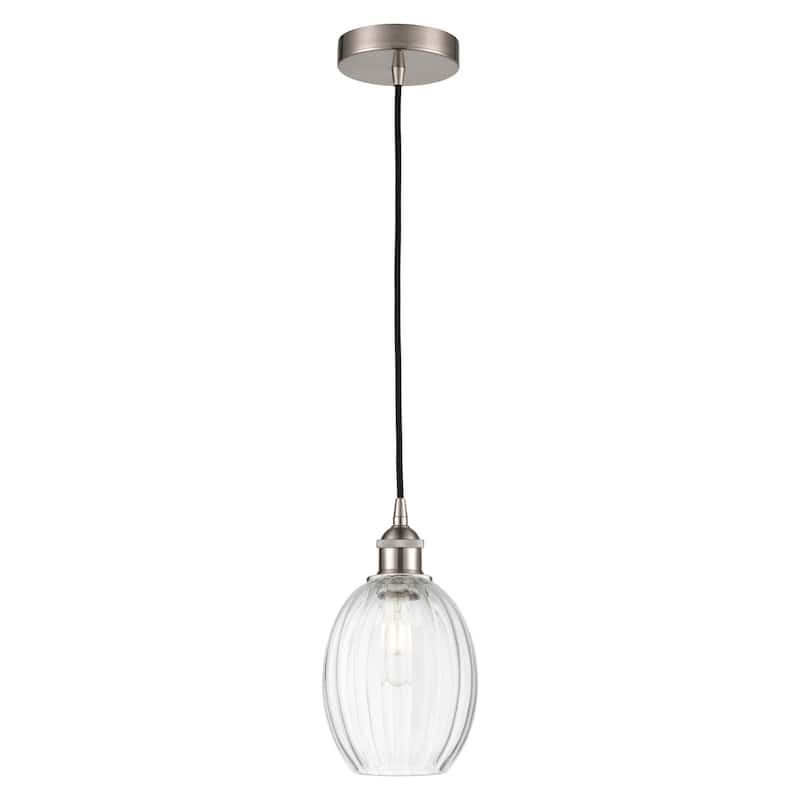 Innovations Lighting Endless Possibilities Edison - Preston - 1 Light 6" Bulb Shade Cord Hung Mini Pendant - Clear/Brushed Satin Nickel