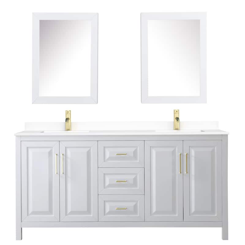 Daria 72 Inch Double Vanity, Cultured Marble Top, Medicine Cabinets