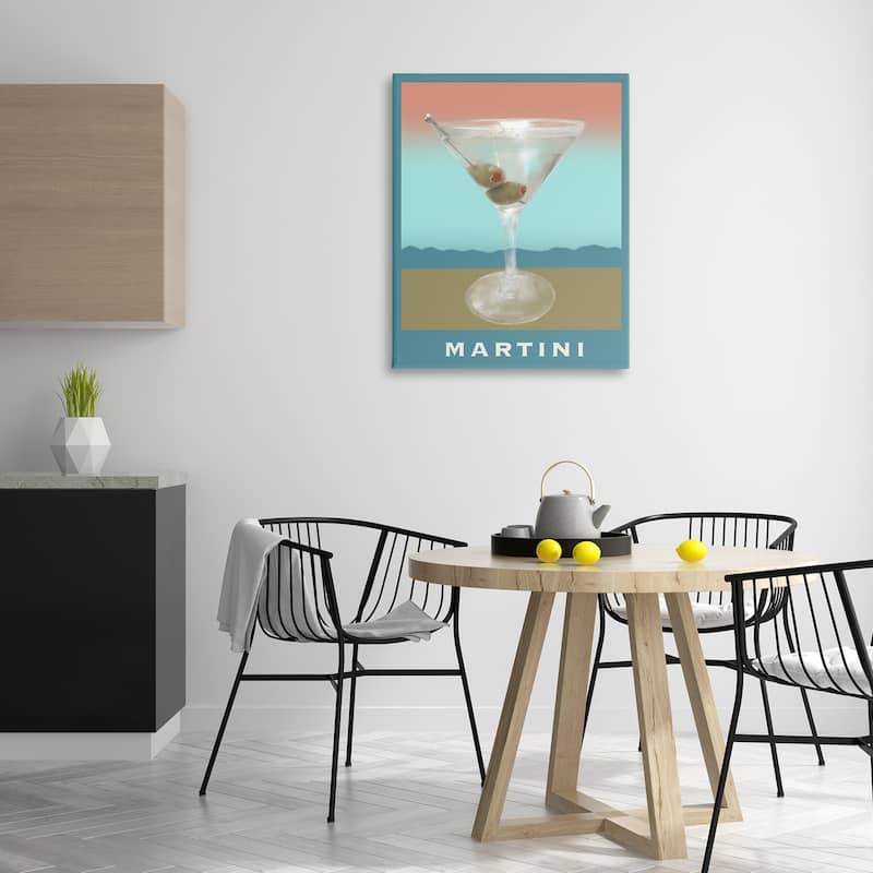 Stupell Martini over Muted Tones Canvas Wall Art Design By Matthew Piotrowicz