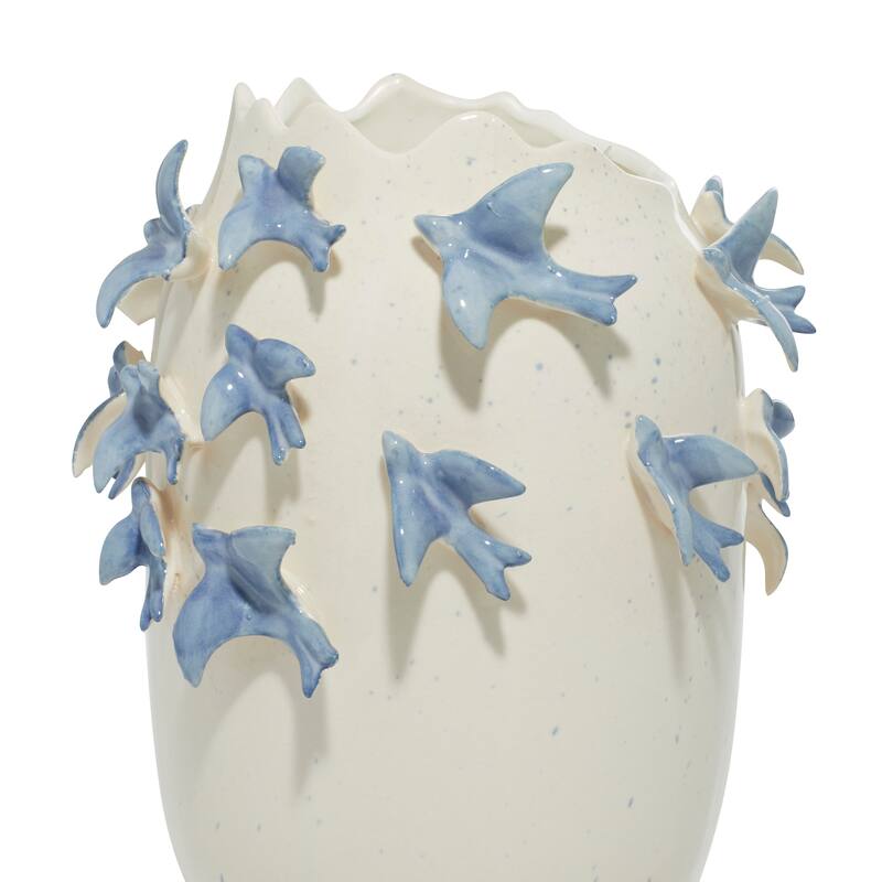 White Ceramic 3D Bird Decorative Vase