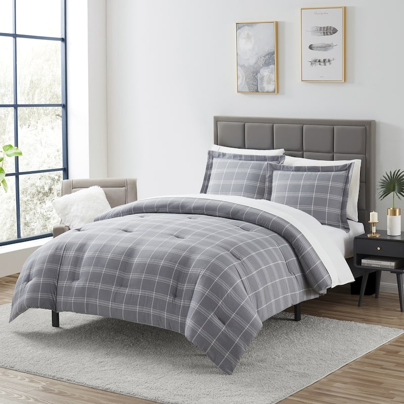 Sweet Home Collection 7 Piece Chambray Weave Bed in a Bag Set