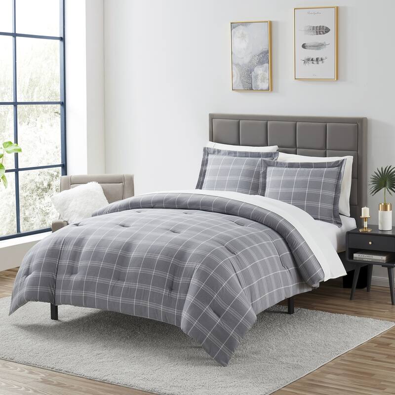 Sweet Home Collection 7 Piece Chambray Weave Bed in a Bag Set