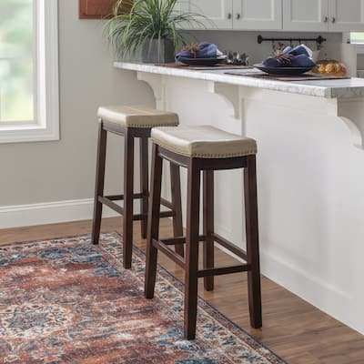 Copper Grove Willamette Beige Faux Leather 32-inch Bar Stool