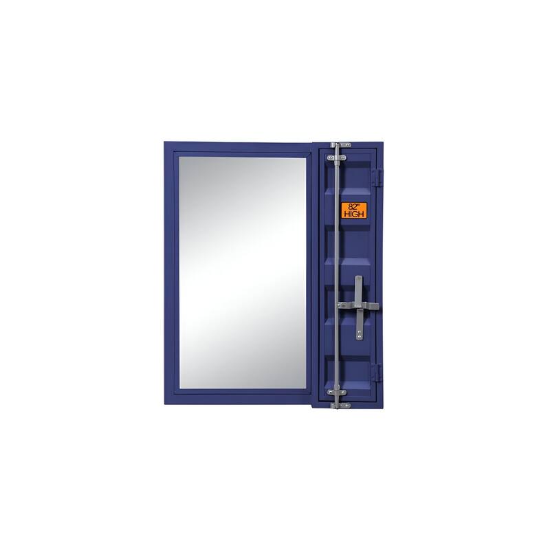 HomeRoots 32" Blue Metal Framed Dresser Mirror - 26' X '32' X '4