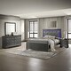 preview thumbnail 1 of 13, Blaze 4PC/5PC Bedroom Set - Modern Elegance with Tufted LED Bed, Velvet-Lined Drawers, and Textured Detailing Blaze King 4PC Gray - King - 4 Piece
