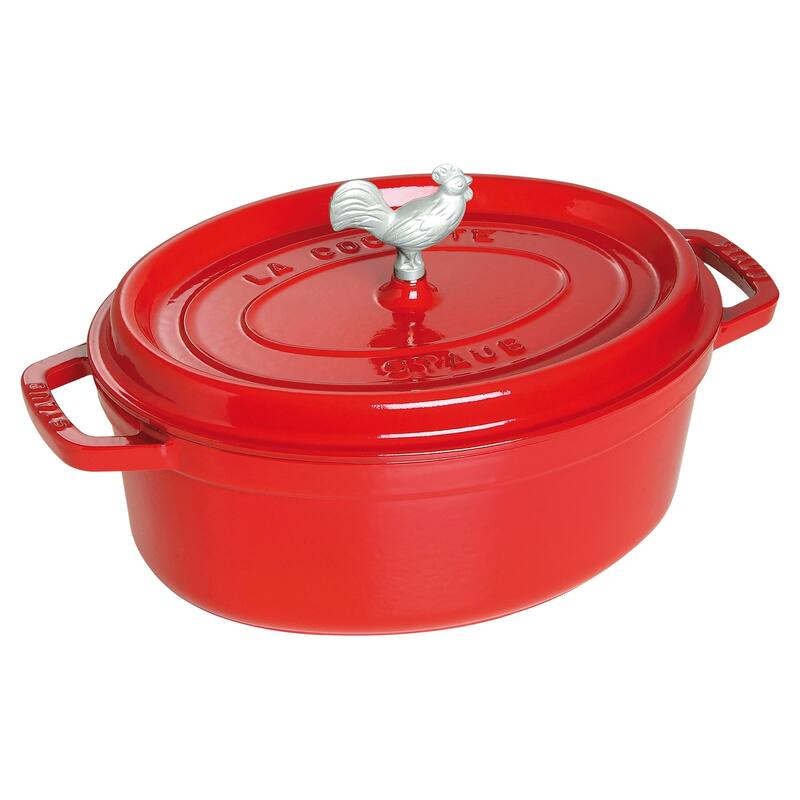 STAUB Cast Iron 5.75-qt Coq au Vin Cocotte - Cherry