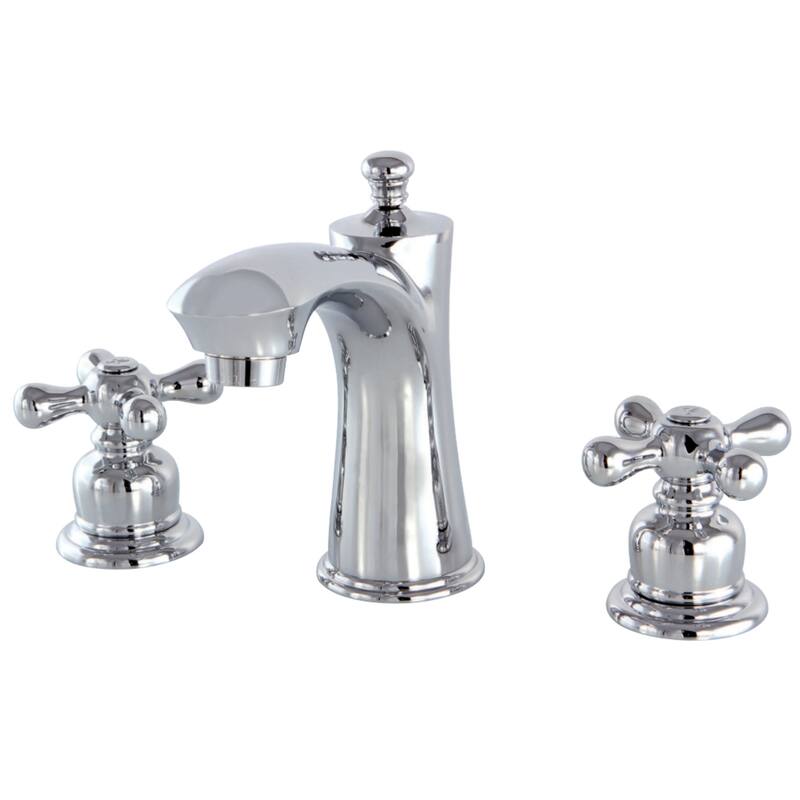 Victorian Deck Mount Widespread Bathroom Faucet - Polished Chrome