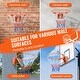 preview thumbnail 8 of 19, Basketball Rim, Wall Door Mounted Basketball Hoop, Heavy Duty Q235 Basketball Flex Rim Goal Replacement with Net