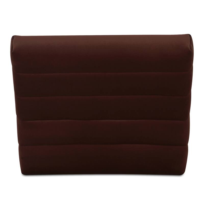 NADAAL STUDIOS Celestine Chaise, Plump Channel-Tufted Form in Velvet Upholstery, Warm Brown