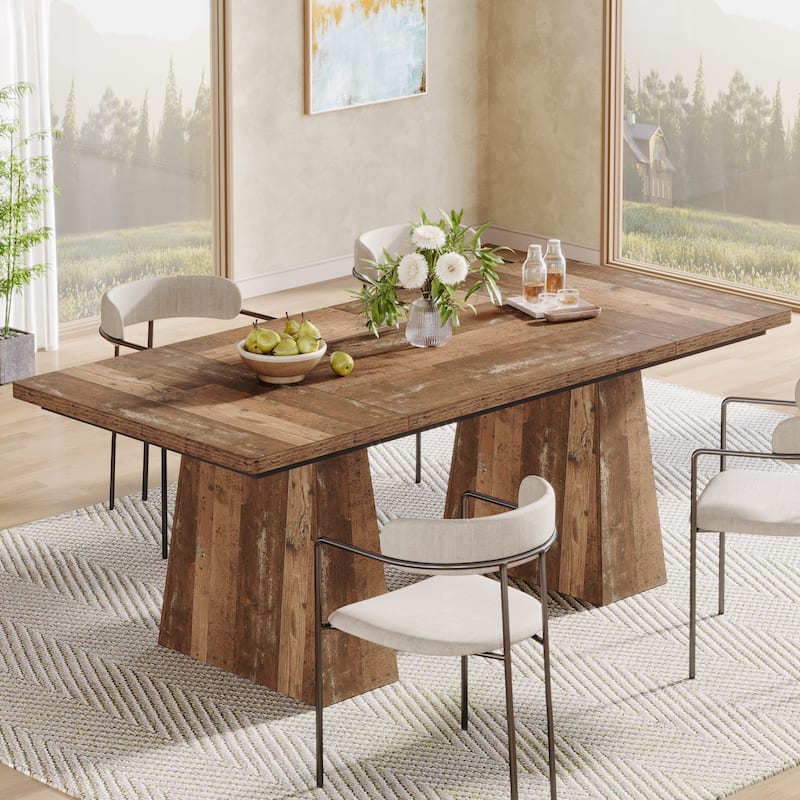 63-inch Rustic Wooden Dining Table for 4
