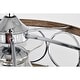 preview thumbnail 11 of 18, Ofelia 24-inch Chrome and Faux Wood 6 Lights 3 Blades Lighted Ceiling Fan with Remote