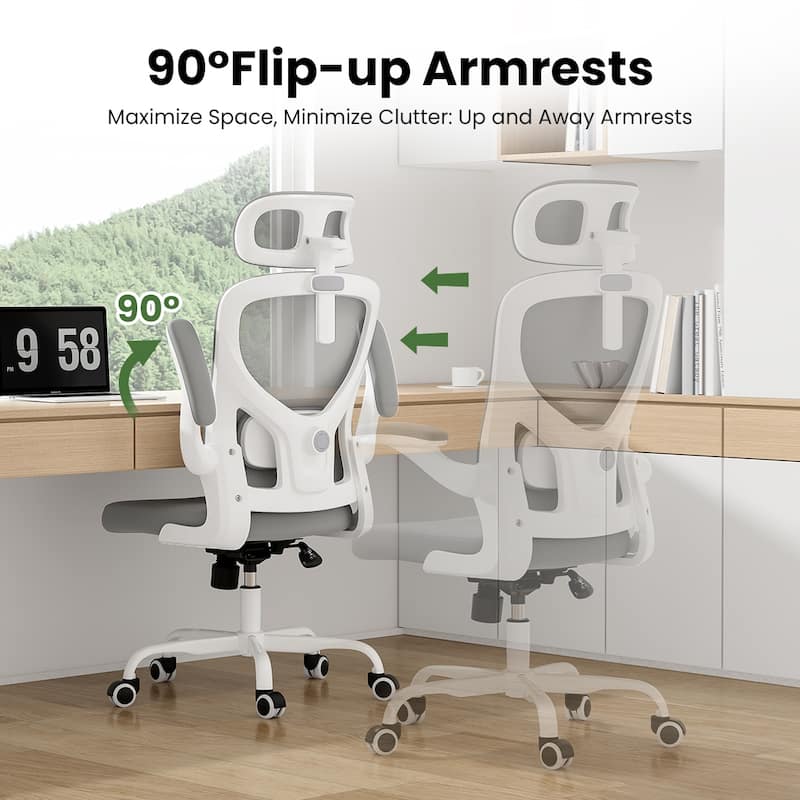Ergonomic Office Chair With Headrest,High Back Computer Chair With Armrests And Adjustable Lumbar Support