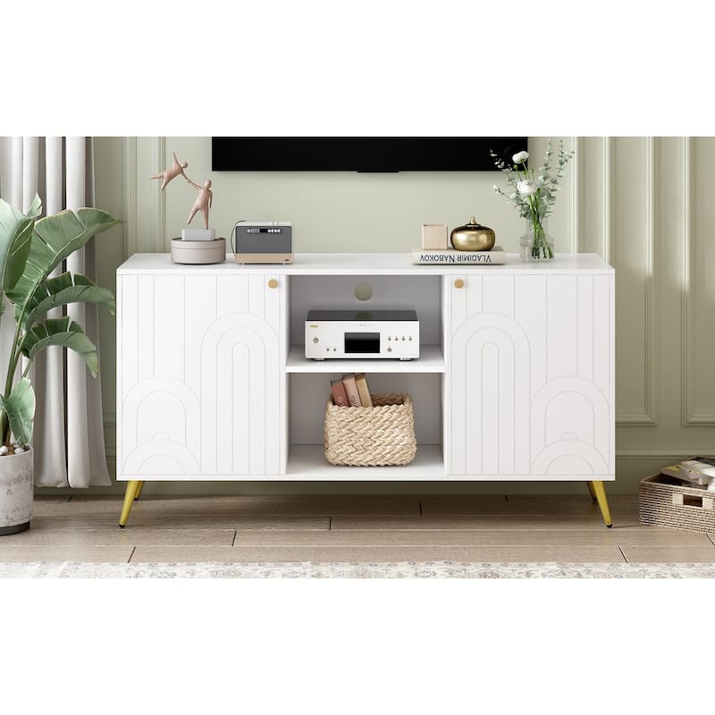 Modern TV Stand for TVs up to 55 Inches - 53.1" D x 16.5" W x 29.5" H
