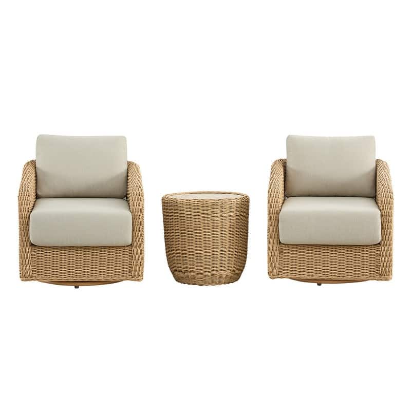 Spruce & Spring Patio Fruniture Outdoor Swivel Chair and Side Table