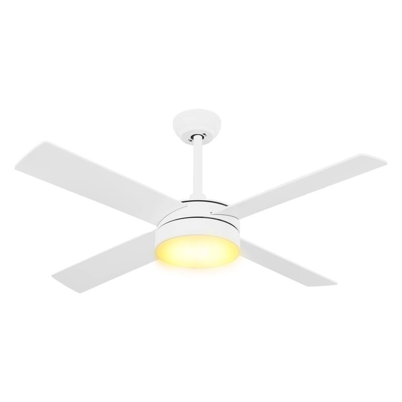 Moasis 4-Blade 48 inch Matte Black Ceiling Fan with LED Lights and Remote Control