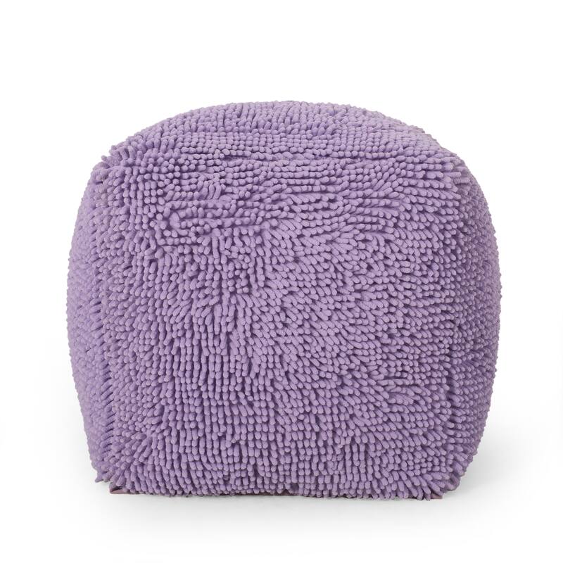 Moloney Modern Microfiber Chenille Square Pouf by Christopher Knight Home
