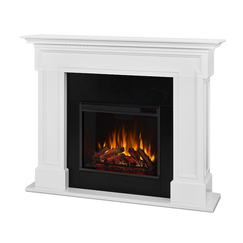 Thayer 55" White Electric Fireplace by Real Flame