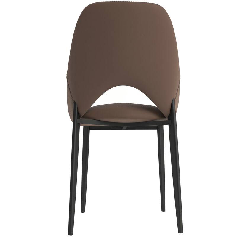 Amalfi Mid-Century Modern Upholstered Dining Chair - Open Back Side Chair with Metal Legs for Kitchen, Dining Room & Living Room