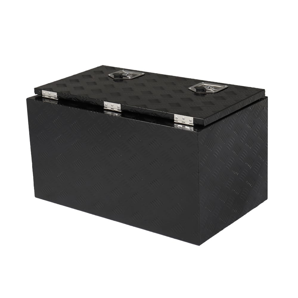 30" Aluminum Five Pattern Toolbox Double Lock Black