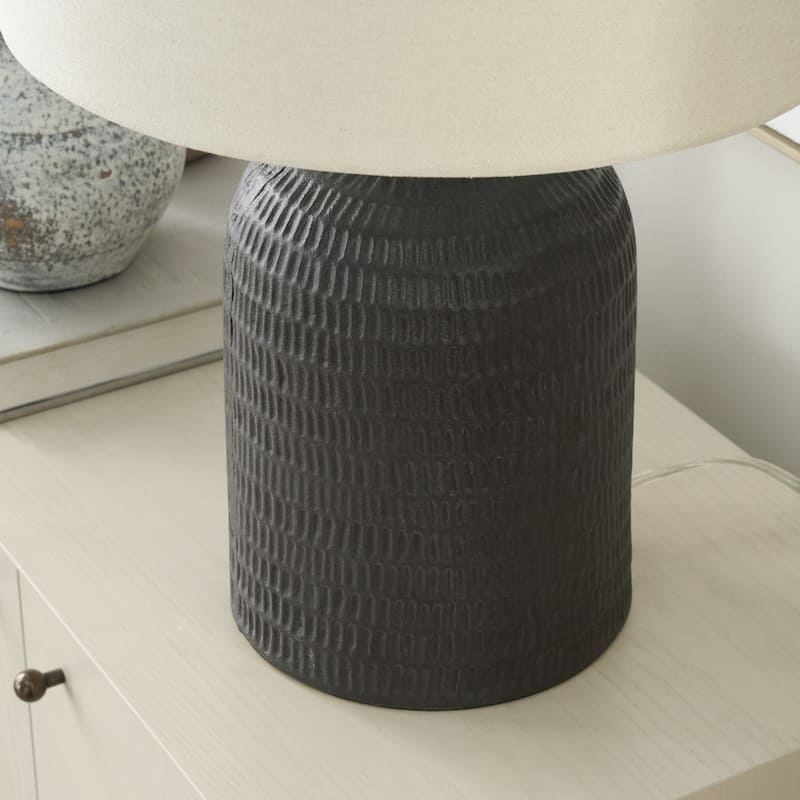 Nourison 24" Textured Ceramic Farmhouse Table Lamp