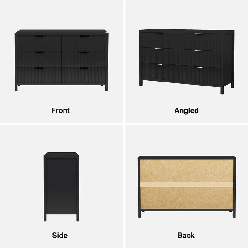 Wooden 6 Drawer Storage Dresser Cabinet/Chest of Drawers