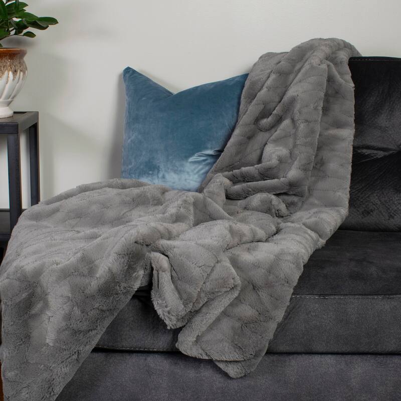 Allan Andrews Faux Angora Throw