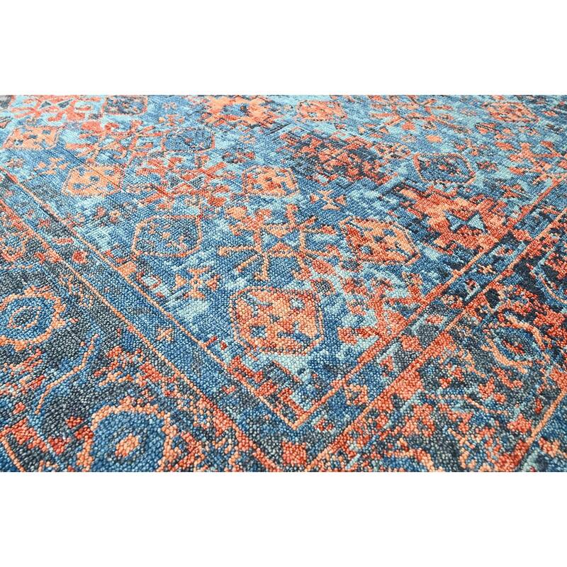 Hand Knotted Turkish Oushak Blue Arts & Crafts Wool Oriental Area Rug