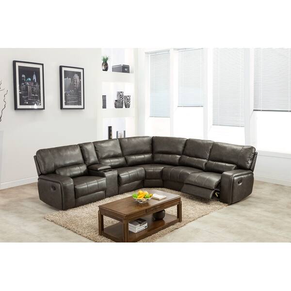 Shop Leather Air Match Upholstered Living Room Sectional With