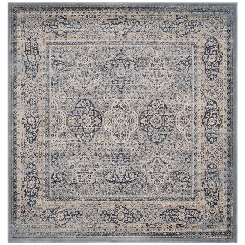 SAFAVIEH Vintage Distressed Boho Irma Oriental Rug - 6'7" Square - Light Blue/Ivory