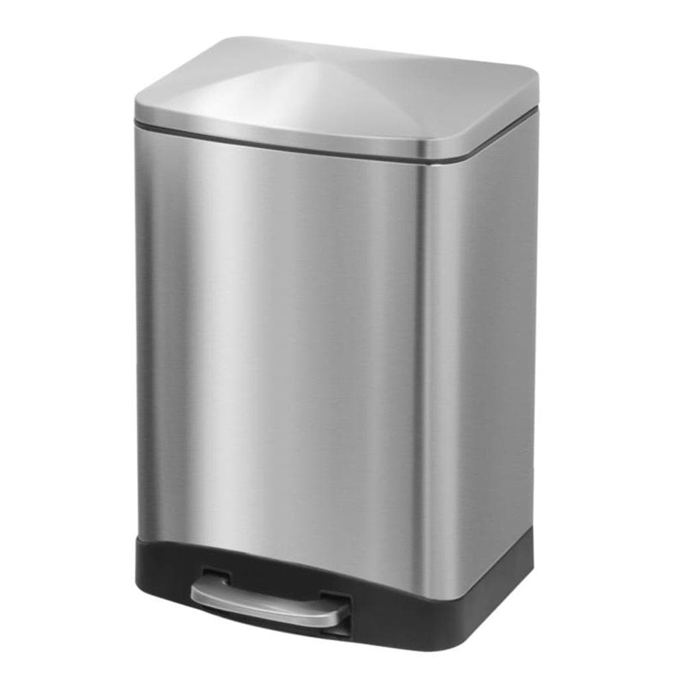 Innovaze 3.2 Gal./12 Liter Stainless Steel Rectangular Step-On Trash Can for Bathroom and Kitchen