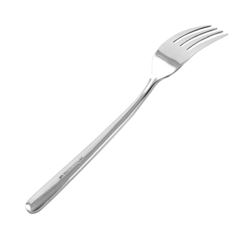 Long Handle Utensil Stainless Steel Fruit Salad Dessert Fork 21cm Length - Silver Tone