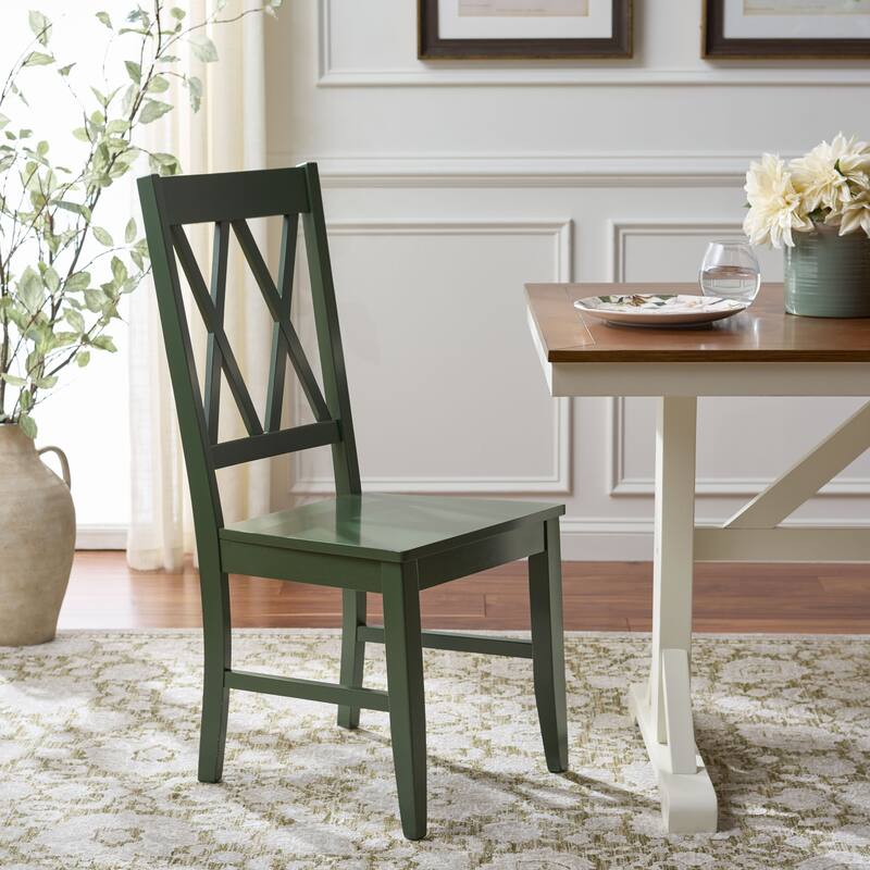 SAFAVIEH HOME Yana Double X-Back Side Chair - 18"W x 22"D x 39"H