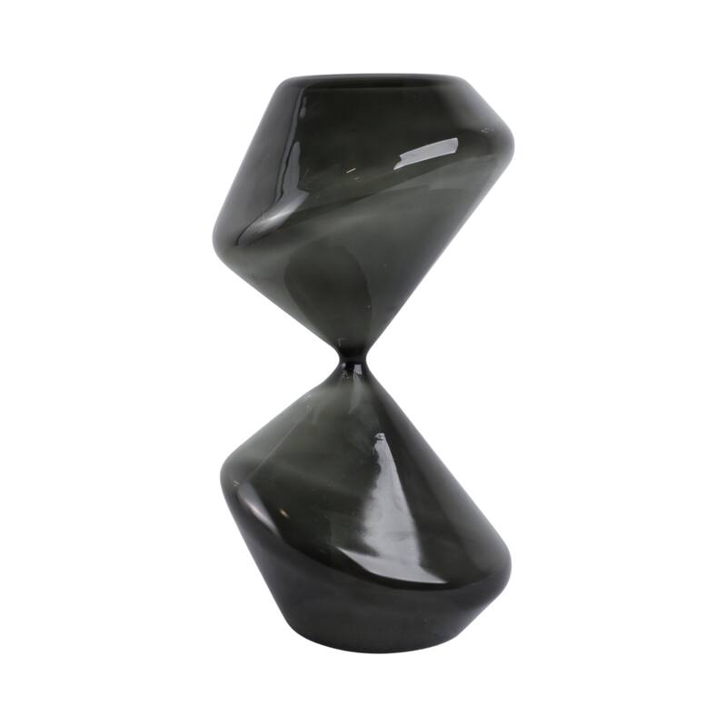 Glass Hourglass Shape Decorative Object Modern Home Decor - 10" White - 5" x 5" x 10"