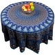 preview thumbnail 2 of 5, Cotton Floral Elephant Jamboree Round Tablecloth Collection - 81 inches