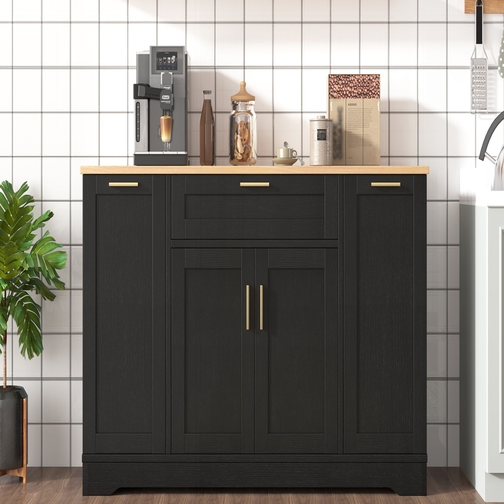 Multi-Functional Storage Sideboard with Adjustable Shelves