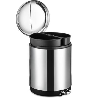 Dual Compartment Recycling Kitchen Step Trash Can with Lid - 8 Gall