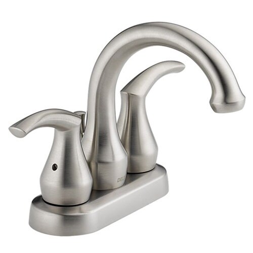 Delta 25715LF-SS Andover Centerset Bathroom Sink Faucet in Stainless Steel