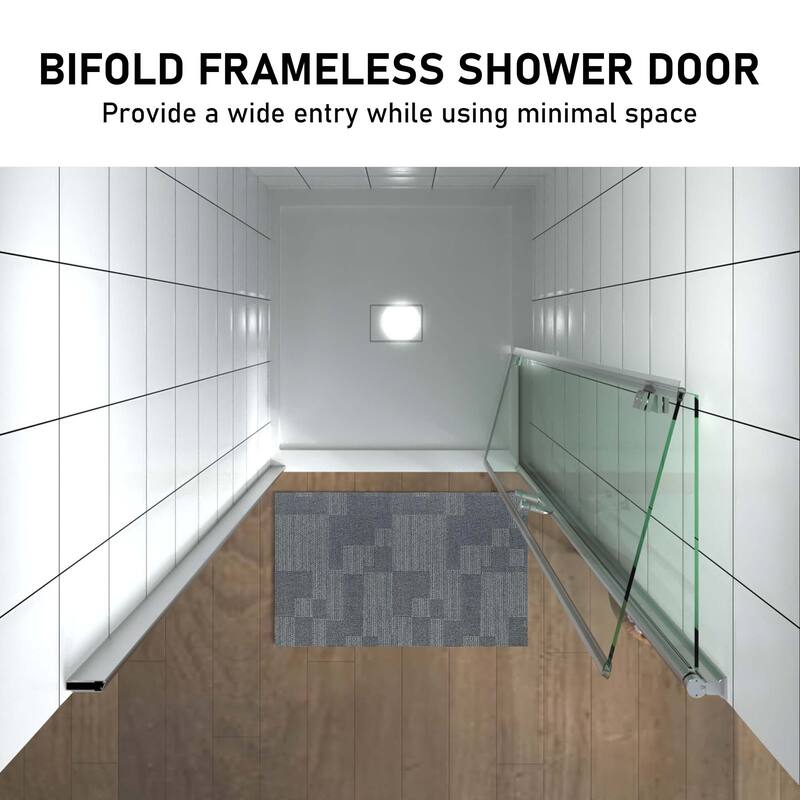Aukfa Bifold Frameless Glass Shower Door