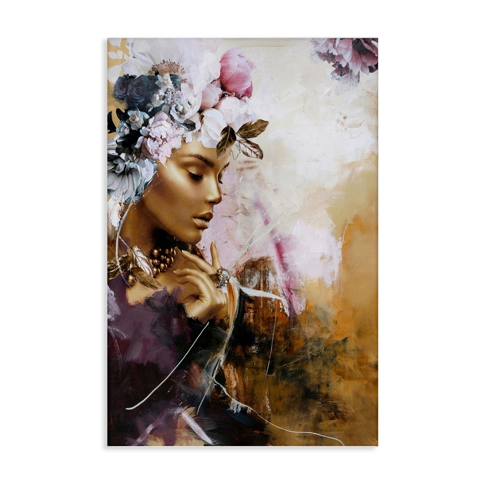 Stupell Elegant Woman & Florals Canvas Wall Art Design By Design Fabrikken